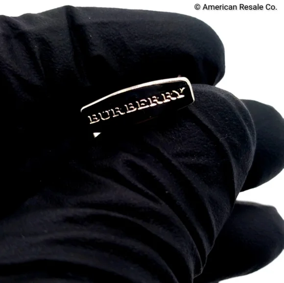 SALE! Vintage Burberry Nova Check Silver Signed Cufflinks